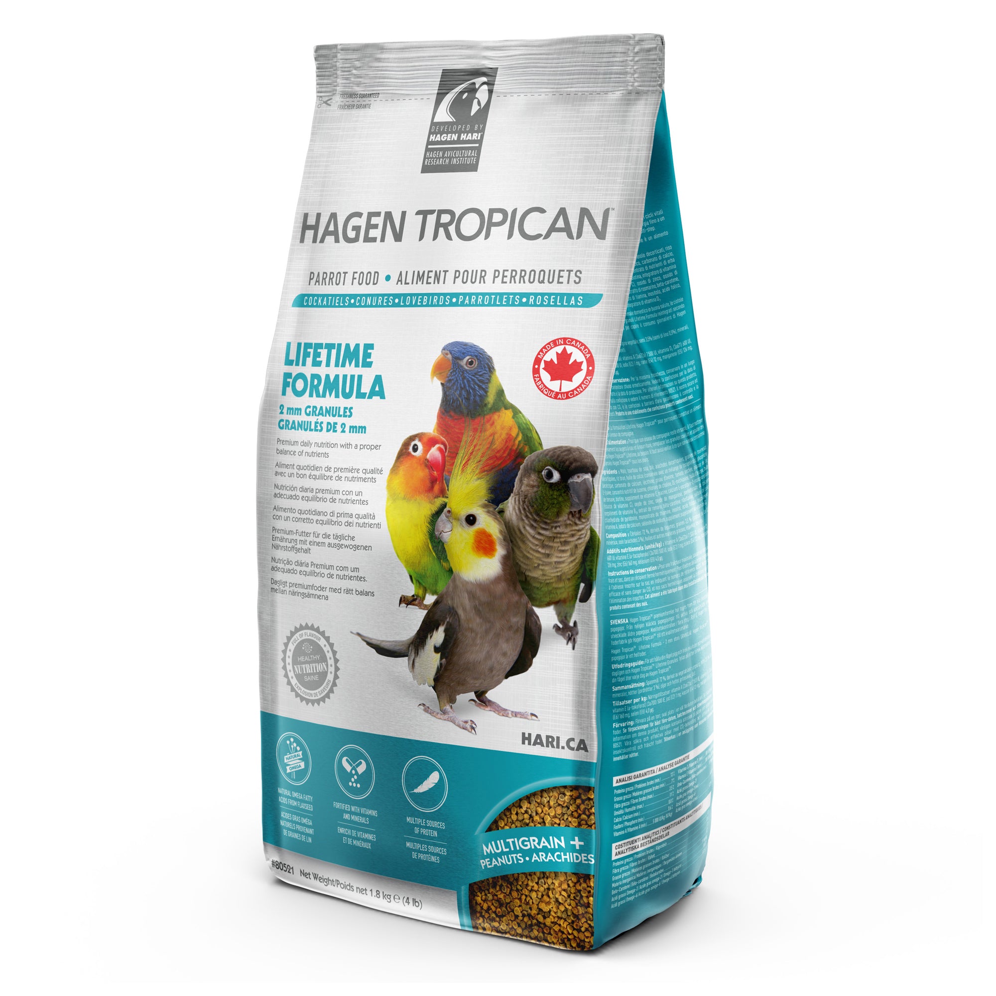 Lifetime Formula - 2 mm Granules for Small Parrots/Cockatiel 1.8kg