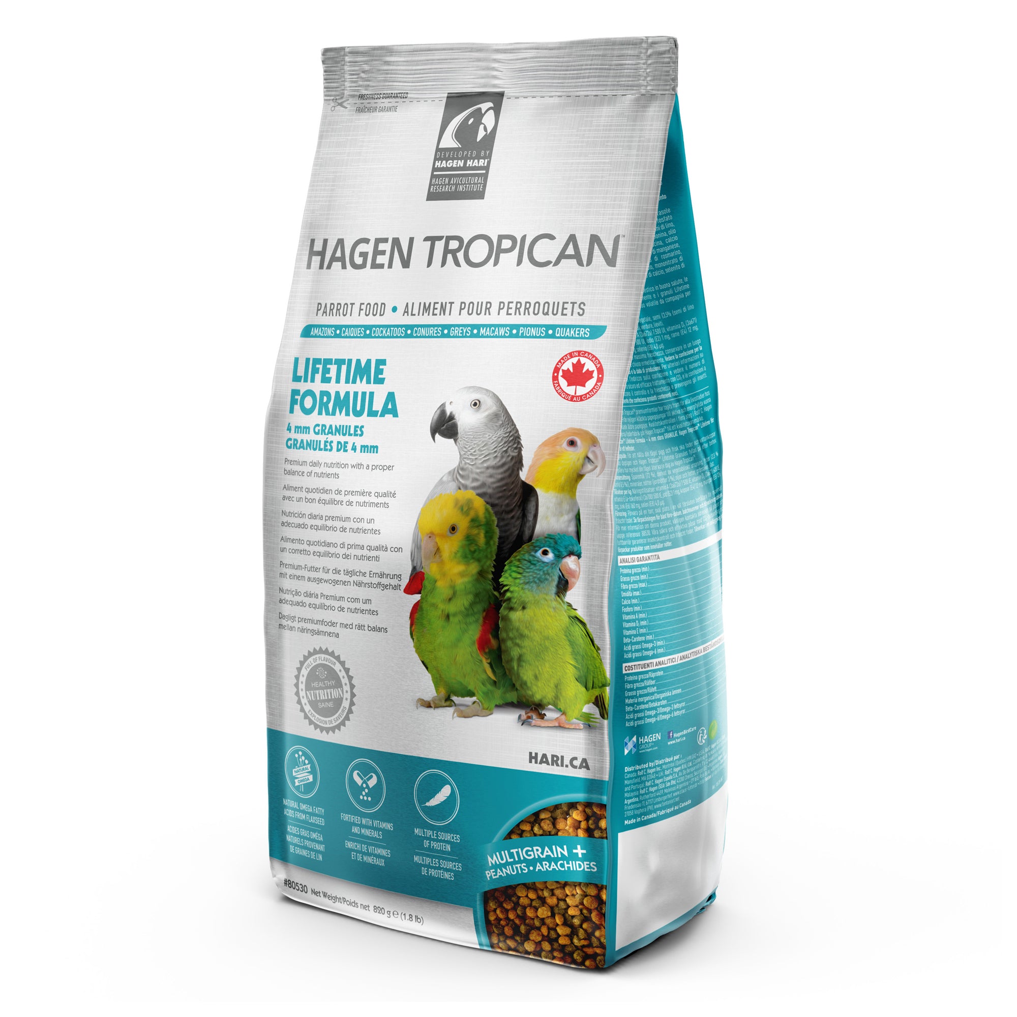Lifetime Formula - 4 mm Granules for Parrots 820g